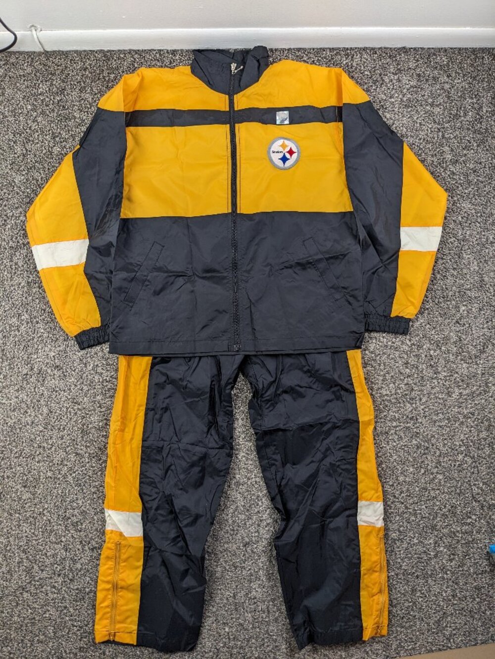VTG Pittsburgh Steelers Tracksuit Touchdown Club Youth Large Jacket Medium Pants